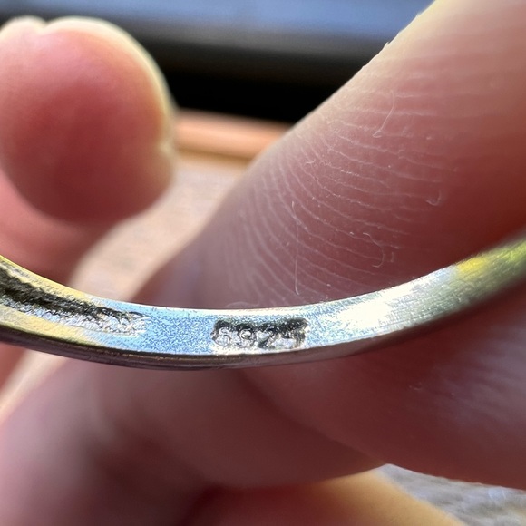 SOLD 2/12 925 SS Vintage Yellow Topaz & CZ or Rhinestones Ring - Picture 10 of 14